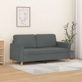 2-Seater Sofa Dark Gray 55.1" Fabric