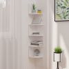Wall Corner Shelf White 7.5"x7.5"x48.4" Engineered Wood