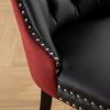 A&A Furniture, Nikki Collection Modern, High-end Tufted Solid Wood Contemporary PU and Velvet Upholstered Dining Chair with Wood Legs Nailhead Trim 2-