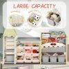 Kids Bookshelf Toy Storage Organizer with 17 Bins and 5 Bookshelves, Multi-functional Nursery Organizer Kids Furniture Set Toy Storage Cabinet Unit wi