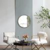 24"x28" Gold Round Mirror, Circle Mirror with Iron Frame for Living Room Bedroom Vanity Entryway Hallway