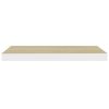 Floating Wall Shelves 4 pcs Oak and White 23.6"x9.3"x1.5" MDF