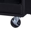 K&K Rolling Kitchen Island with Storage, Kitchen Cart with Rubber Wood Top, 3 Drawer, 2 Slide-Out Shelf and Internal Storage Rack, Kitchen Island on W