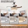 Contemporary LED Retractable Ceiling Fan with Light and Remote Control, Quiet Reversible Motor,4 Blades Modern Ceiling Fans for Kitchen Bedroom Dining