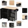 Rolling Mobile Kitchen Island with Solid Wood Top and Locking Wheels,52.7 Inch Width,Storage Cabinet and Drop Leaf Breakfast Bar,Spice Rack, Towel Rac