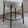 24" Tall, Round Bar Stools, Set of 2 - Contemporary upholstered dining stools for kitchens, coffee shops and bar stores - Includes sturdy hardware sup