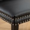 A&A Furniture, Nikki Collection Modern, High-end Tufted Solid Wood Contemporary PU and Velvet Upholstered Dining Chair with Wood Legs Nailhead Trim 2-