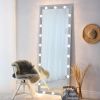 Hollywood Full Length Mirror with Lights Full Body Vanity Mirror with 3 Color Modes Lighted Standing Floor Mirror for Dressing Room Bedroom Wall Mount