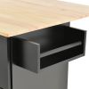 Rolling Mobile Kitchen Island with Solid Wood Top and Locking Wheels,52.7 Inch Width,Storage Cabinet and Drop Leaf Breakfast Bar,Spice Rack, Towel Rac
