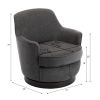 Richfield Charcoal Wood Base Swivel Chair
