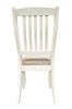 White Classic 2pcs Dining Chairs Set Rubberwood Beige Fabric Cushion Seats Slats Backs Dining Room Furniture Side Chair