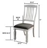 Transitional 2pcs Side Chairs Antique White Solid wood Gray Fabric Dining Room Furniture Chair Bold And Sturdy Design