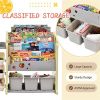 Kids Bookshelf Toy Storage Organizer with 17 Bins and 5 Bookshelves, Multi-functional Nursery Organizer Kids Furniture Set Toy Storage Cabinet Unit wi