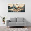 3 Panels Framed Abstract Wood Grain Boho Style Mountain & Forest Canvas Wall Art Decor,3 Pieces Mordern Canvas Decoration Painting for Office,Dining r
