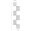 Wall Corner Shelf White 7.5"x7.5"x48.4" Engineered Wood