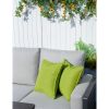 16.54" x 16.54" Set of 2 Patio Green Throw Pillows, Polyester Fabric