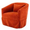 360-degree Swivel Accent Armchair Linen Blend Orange