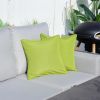 16.54" x 16.54" Set of 2 Patio Green Throw Pillows, Polyester Fabric