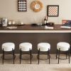 24" Tall, Round Bar Stools, Set of 2 - Contemporary upholstered dining stools for kitchens, coffee shops and bar stores - Includes sturdy hardware sup