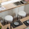 24" Tall, Round Bar Stools, Set of 2 - Contemporary upholstered dining stools for kitchens, coffee shops and bar stores - Includes sturdy hardware sup