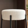 24" Tall, Round Bar Stools, Set of 2 - Contemporary upholstered dining stools for kitchens, coffee shops and bar stores - Includes sturdy hardware sup