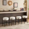 24" Tall, Round Bar Stools, Set of 2 - Contemporary upholstered dining stools for kitchens, coffee shops and bar stores - Includes sturdy hardware sup