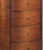 Walnut Finish 1pc Chest of Five Drawers Marble Top Ball Bearing Glides Bedroom Furniture