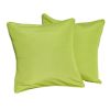 16.54" x 16.54" Set of 2 Patio Green Throw Pillows, Polyester Fabric