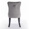 A&A Furniture,Nikki Collection Modern, High-end Tufted Solid Wood Contemporary PU and Velvet Upholstered Dining Chair with Wood Legs Nailhead Trim 2-P