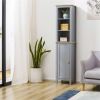 Bathroom Storage Cabinet-Grey (Swiship-Ship)(Prohibited by WalMart)