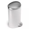 6L Stainless Steel Semi-Round Step Trash Can