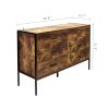 Industrial Style 6 Drawer Double Dresser,Rustic Brown Wood Storage Dresser Clothes Organizer with Sturdy Steel Frame, Chest with 6 Drawer, Storage Cab